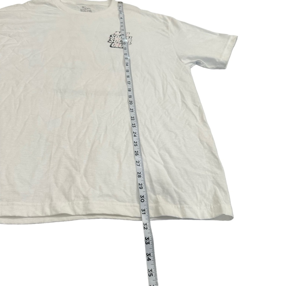 Anti Social Social Club T-shirt Mens Size XL White Short Sleeve Pink Plaid - Picture 9 of 9
